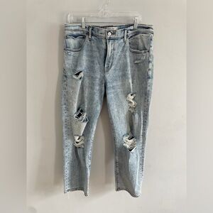 Abercrombie & Fitch The Boyfriend Mid Rise Jeans Distressed Womens Size 32/14